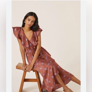 Anthropologie Ruffle Maxi Dress NWT
